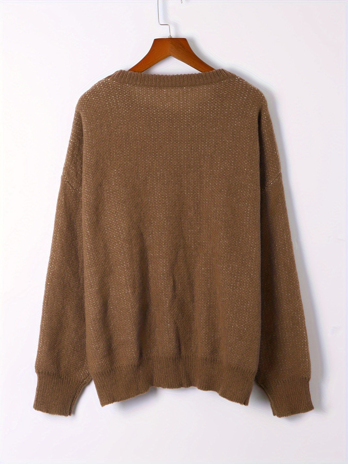 butterfly pattern knit sweater y2k crew neck long sleeve sweater womens clothing details 9