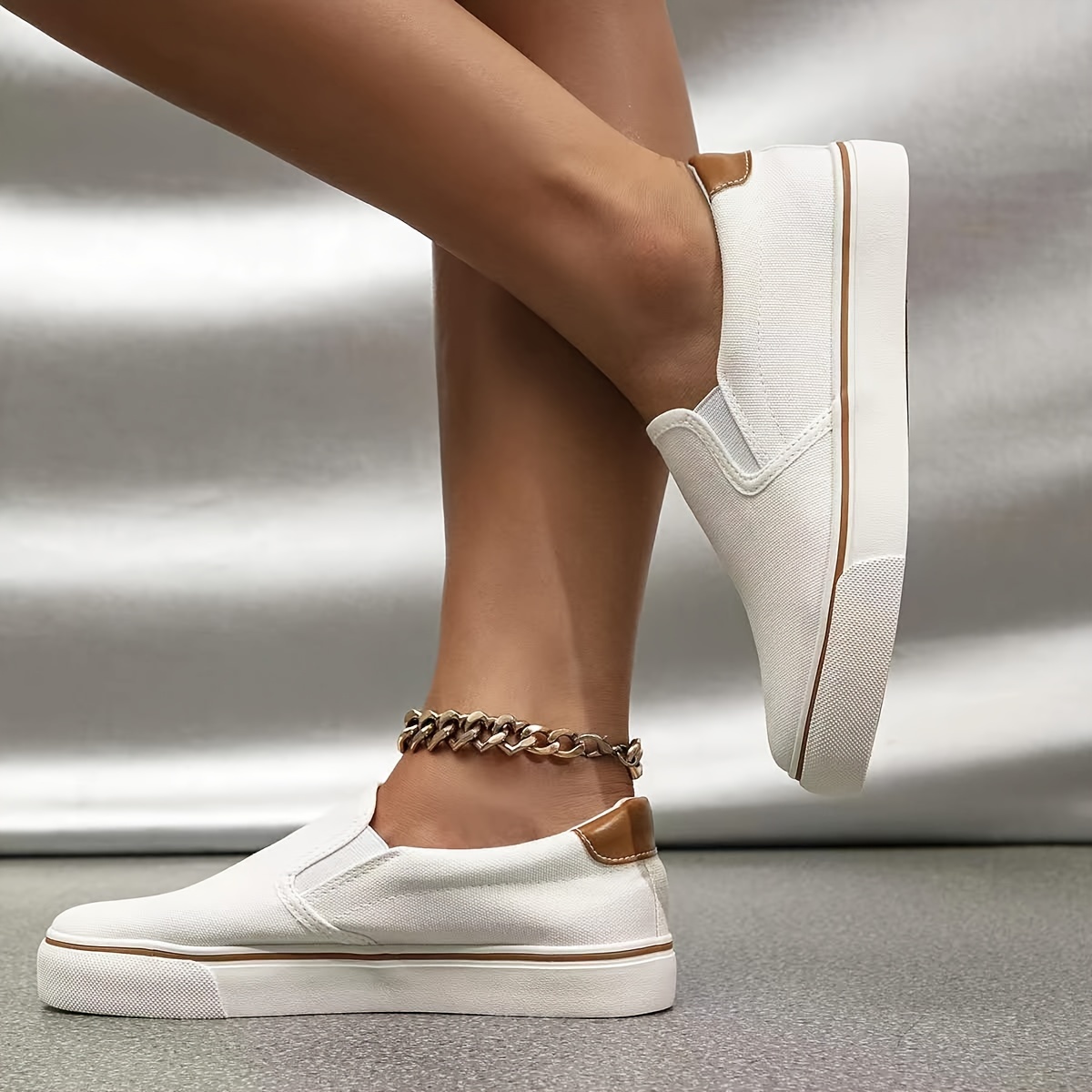 womens unisex solid color canvas shoes casual slip on outdoor shoes comfortable low top shoes details 27